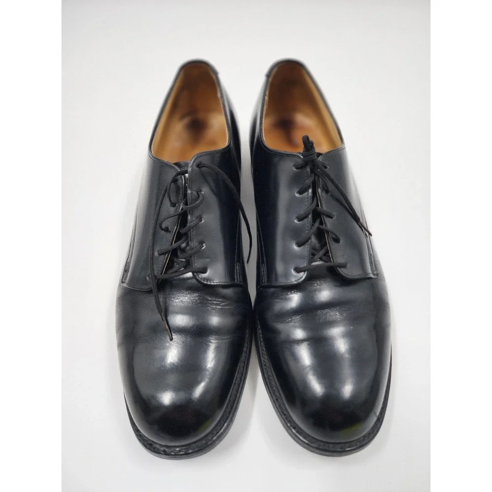 Vintage 1982 Craddock-Terry US MilitaryDress ShoesMens 9.5 R Black Leather Derby